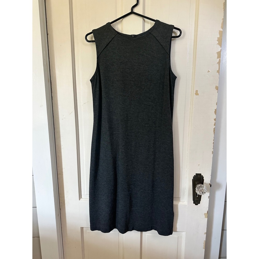 Brooks Brothers Gray Sleeveless Ponte Sheath Dress Size 6 Professional Workwear
